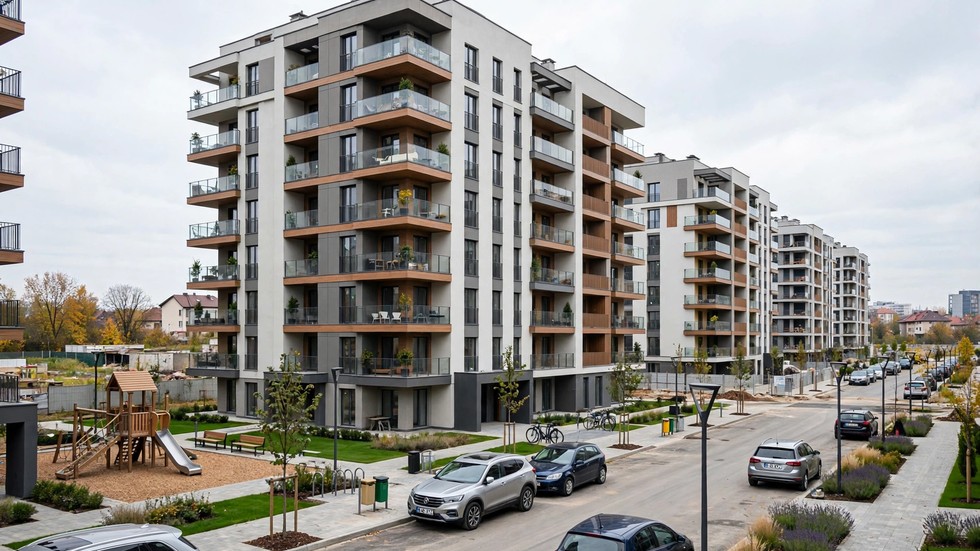 Piața imobiliară România: blocuri rezidențiale moderne într-un cartier nou