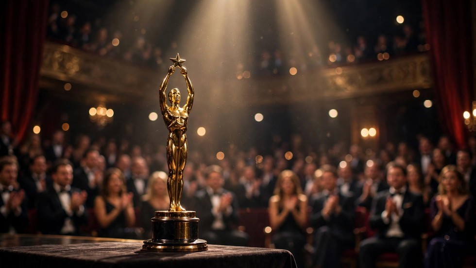 premiile Oscar 2026 – Statueta Oscar pe scenă în timpul ceremoniei de decernare